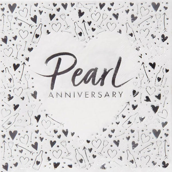 Pearl Anniversary Paper Napkins 16pk