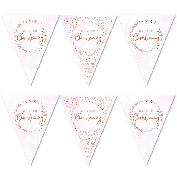 Pink On Your Christening Party Bunting