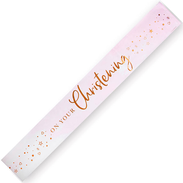 Pink On Your Christening Party Banner