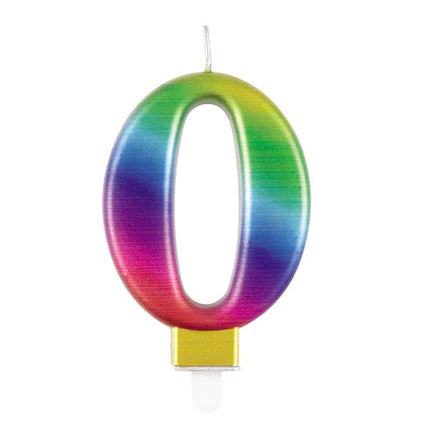 0 Rainbow Number Candle