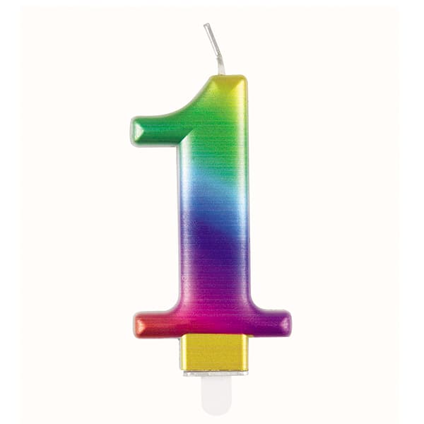 1 Rainbow Number Candle