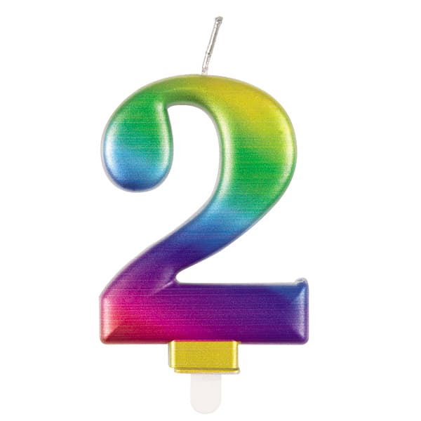 2 Rainbow Number Candle