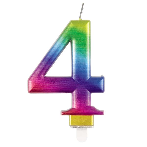 4 Rainbow Number Candle