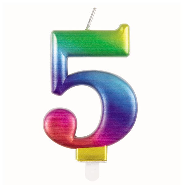 5 Rainbow Number Candle