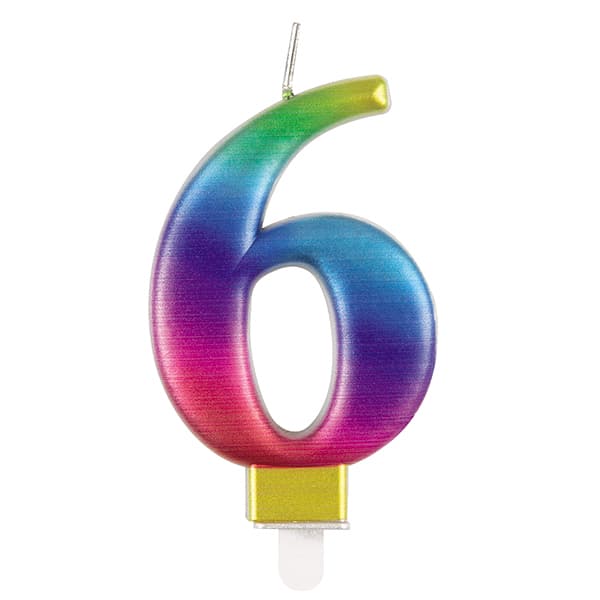 6 Rainbow Number Candle