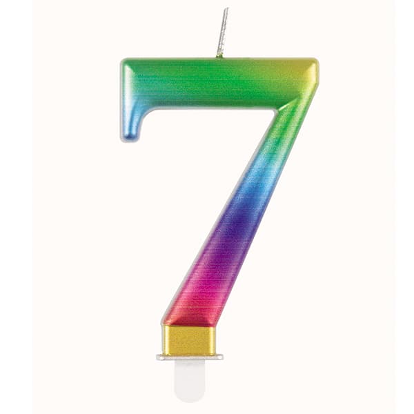 7 Rainbow Number Candle