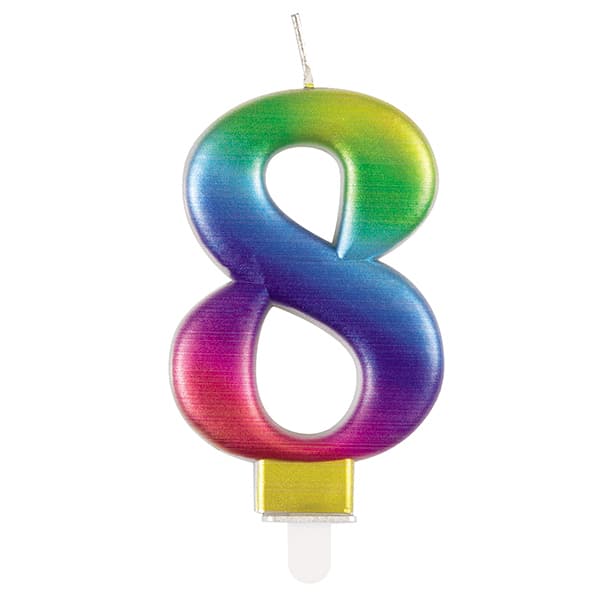 8 Rainbow Number Candle