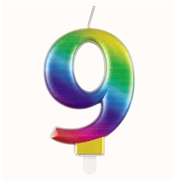 9 Rainbow Number Candle