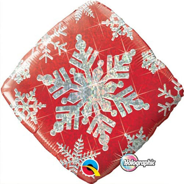 18" Red Sparkle Snowflake Foil Balloon