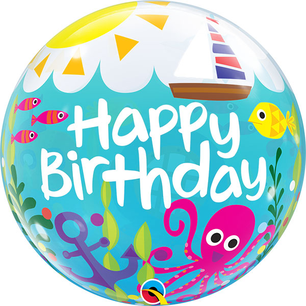 22" Birthday Maritime Bubble Balloon