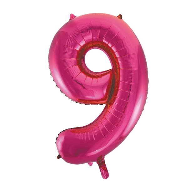 Pink 9 Large Shape Number Balloon