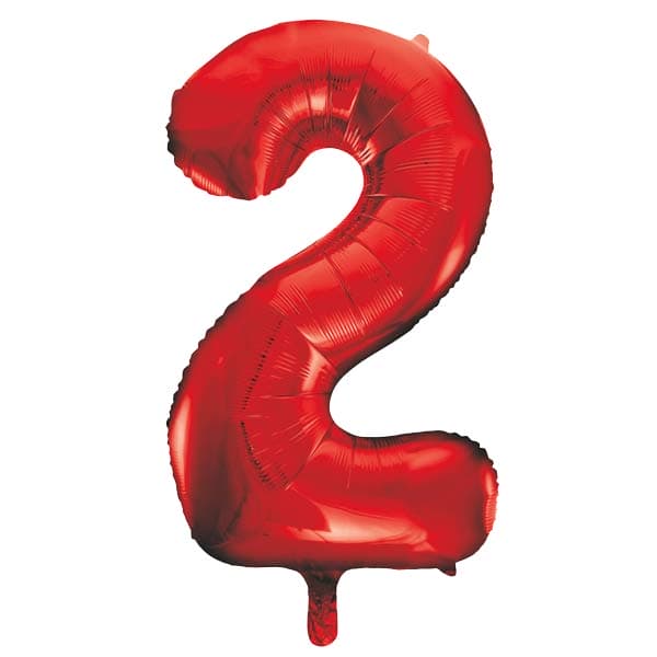 Red 2 Large Shape Number Balloon