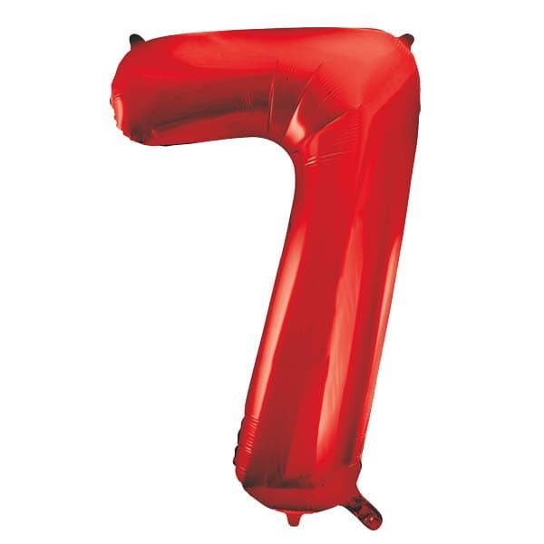 Red 7 Large Shape Number Balloon