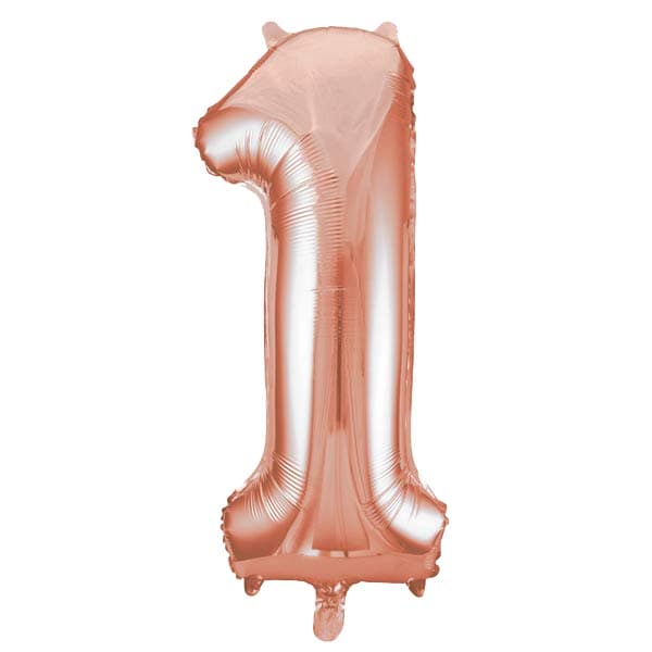 Rose Gold 1 Large Shape Number Balloon