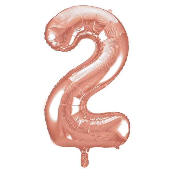 Rose Gold 2 Large Shape Number Balloon