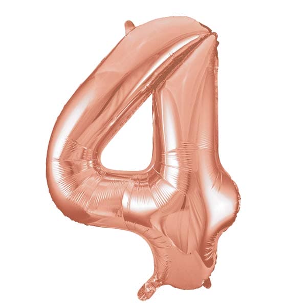 Rose Gold 4 Large Shape Number Balloon