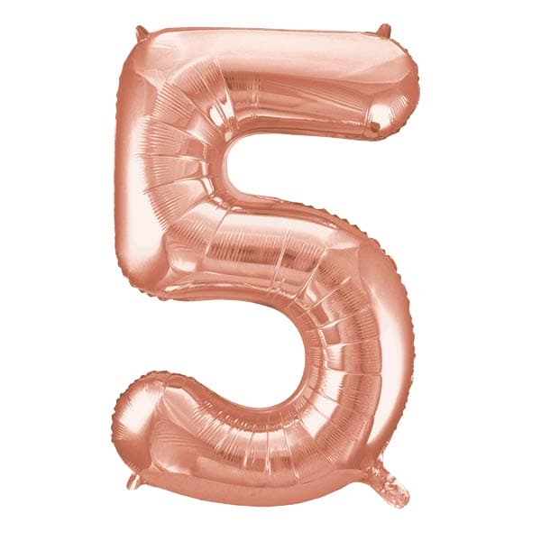 Rose Gold 5 Large Shape Number Balloon