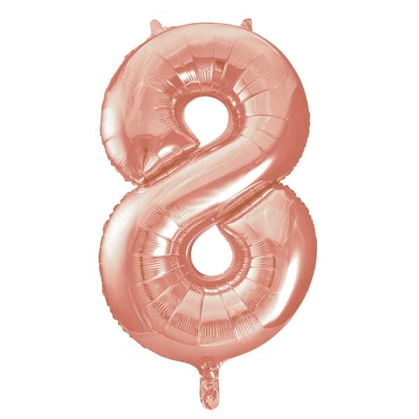 Rose Gold 8 Large Shape Number Balloon