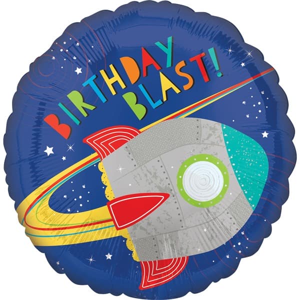 18" Blast Off Birthday Foil Balloon