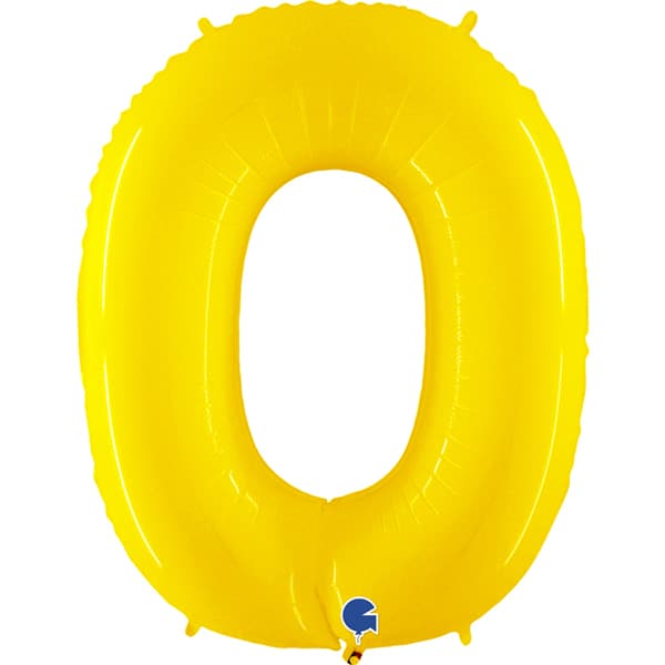 Yellow 0 Large Shape Number Balloon