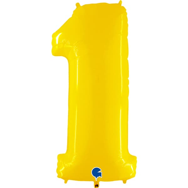 Yellow 1 Large Shape Number Balloon