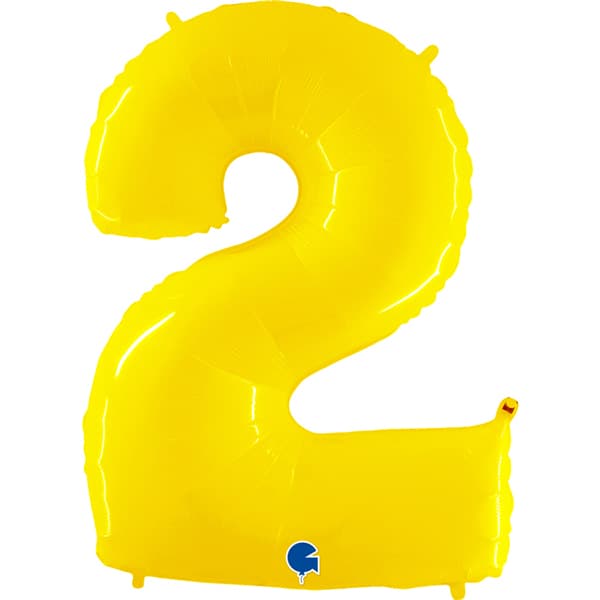 Yellow 2 Large Shape Number Balloon