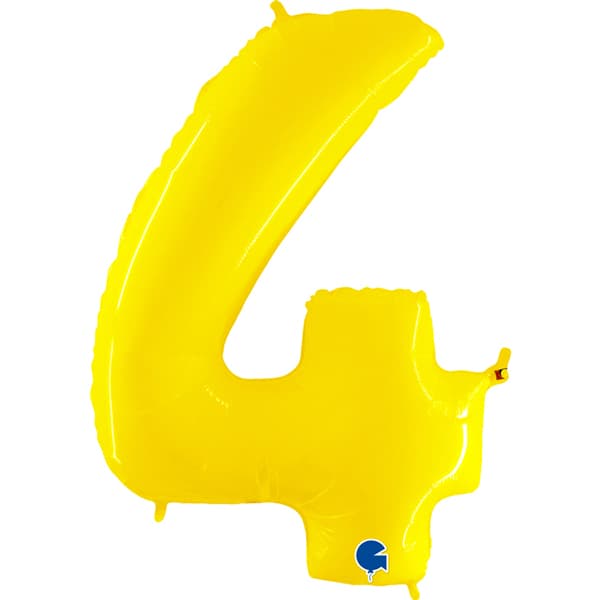 Yellow 4 Large Shape Number Balloon