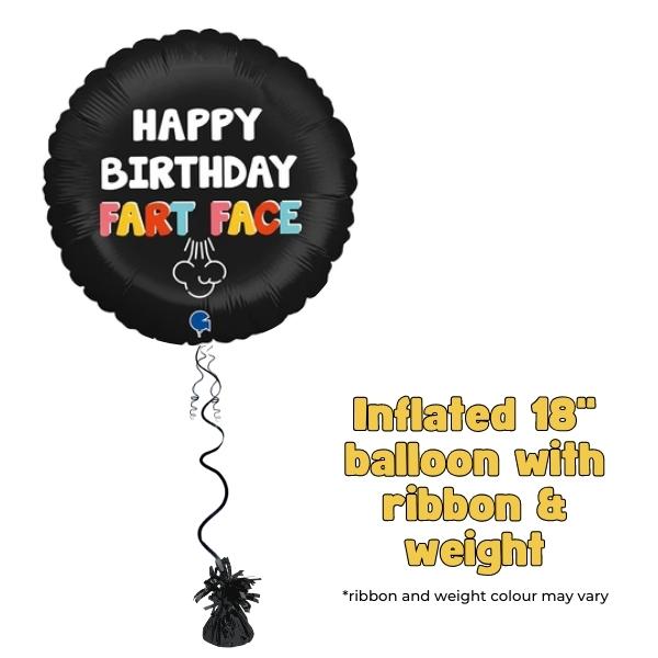 18" Fart Face Happy Birthday Foil Balloon