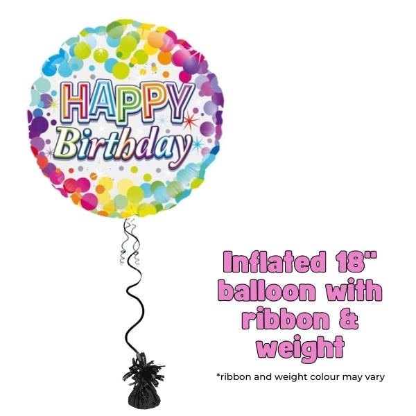 18" Happy Birthday Colourful Confetti Foil Balloon