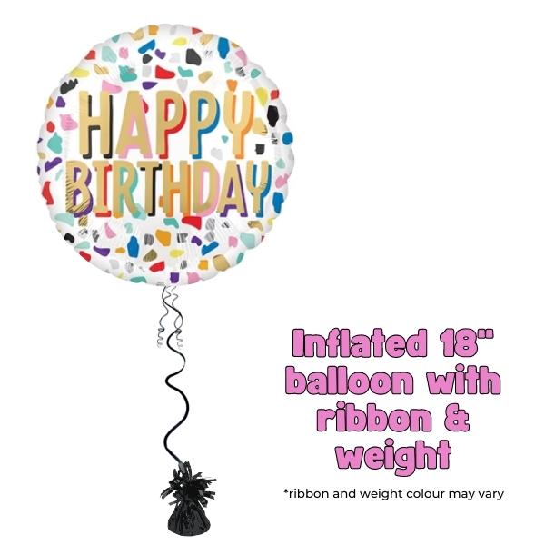 18" Happy Birthday Confetti Foil Balloon