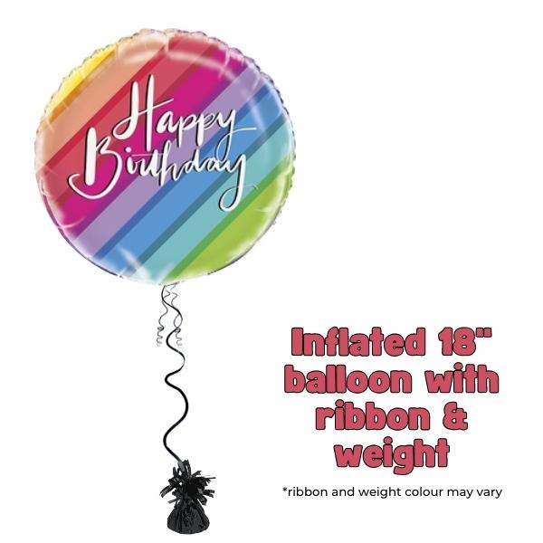 18" Happy Birthday Rainbow Foil Balloon