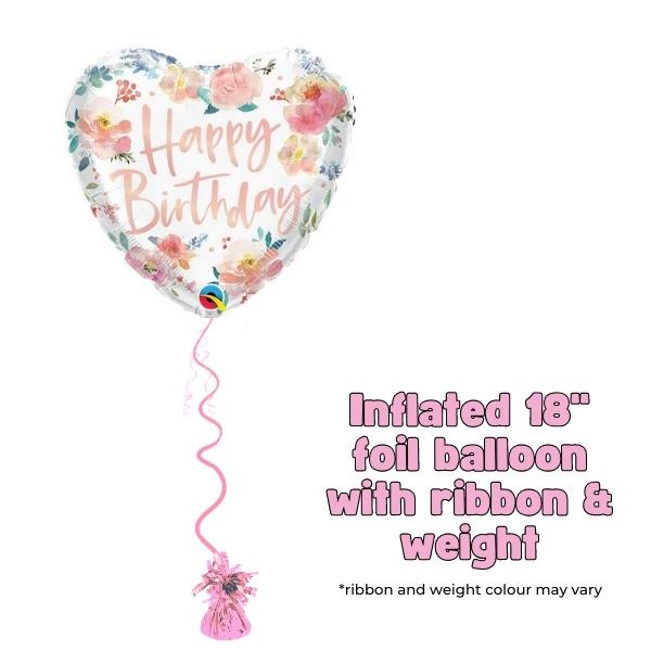 18" Happy Birthday Roses Foil Balloon