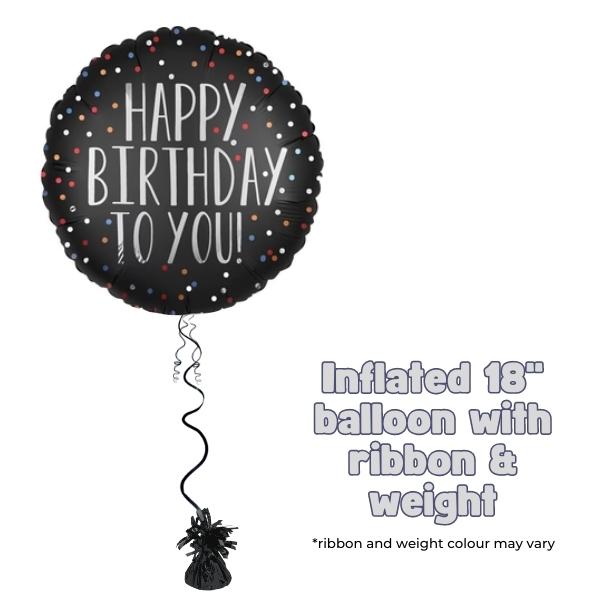 18" Happy Birthday To You Dot Foil Balloon