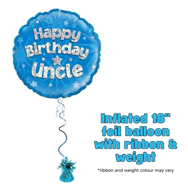 18" Happy Birthday Uncle Blue Foil Balloon