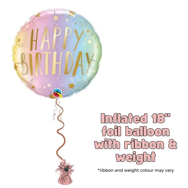 18" Pastel Ombre Happy Birthday Foil Balloon