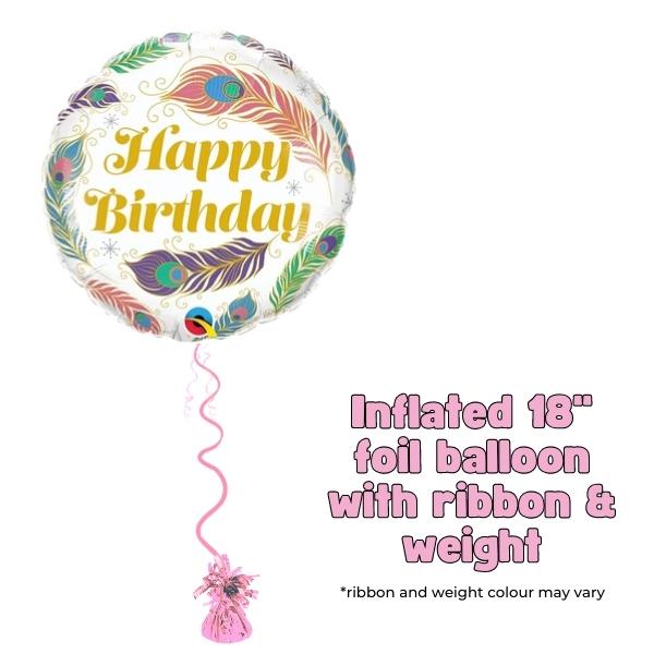 18" Peacock Birthday Foil Balloon