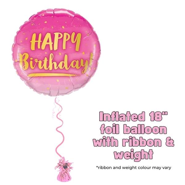 18" Pink & Gold Birthday Foil Balloon