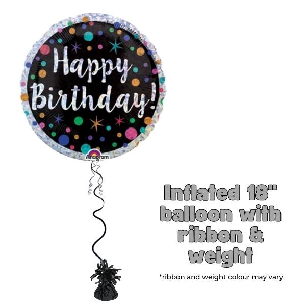 18" Polka Dot Happy Birthday Foil Balloon