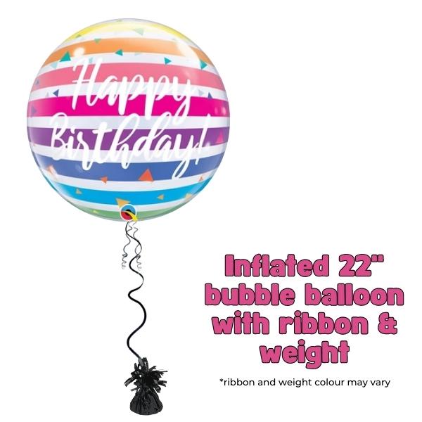 22" Bright Rainbow Stripes Birthday Bubble