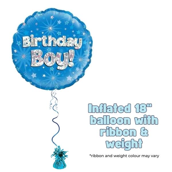 18" Birthday Boy Blue Foil Balloon