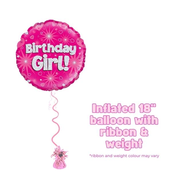 18" Birthday Girl Pink Foil Balloon