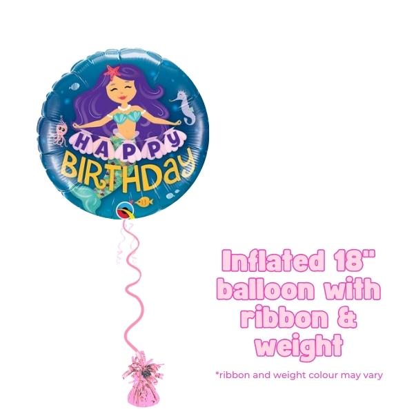 18" Happy Birthday Mermaid Foil Balloon