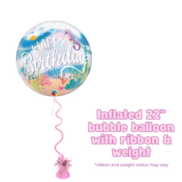 22" Happy Birthday Mermaid Bubble Balloon