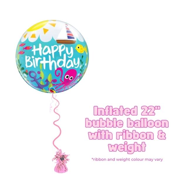 22" Birthday Maritime Bubble Balloon