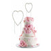 Silver Diamante Heart Shape Cake Picks